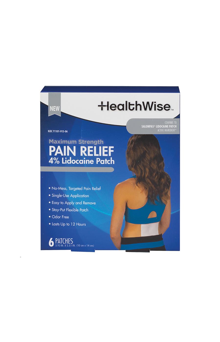 HealthWise Pain Relief Lidocaine Patch; image 1 of 2