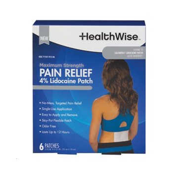 HealthWise Pain Relief Lidocaine Patch, 6 ct