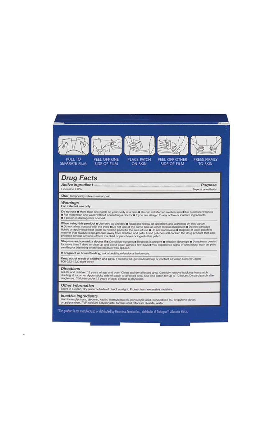 HealthWise Pain Relief Lidocaine Patch; image 2 of 2