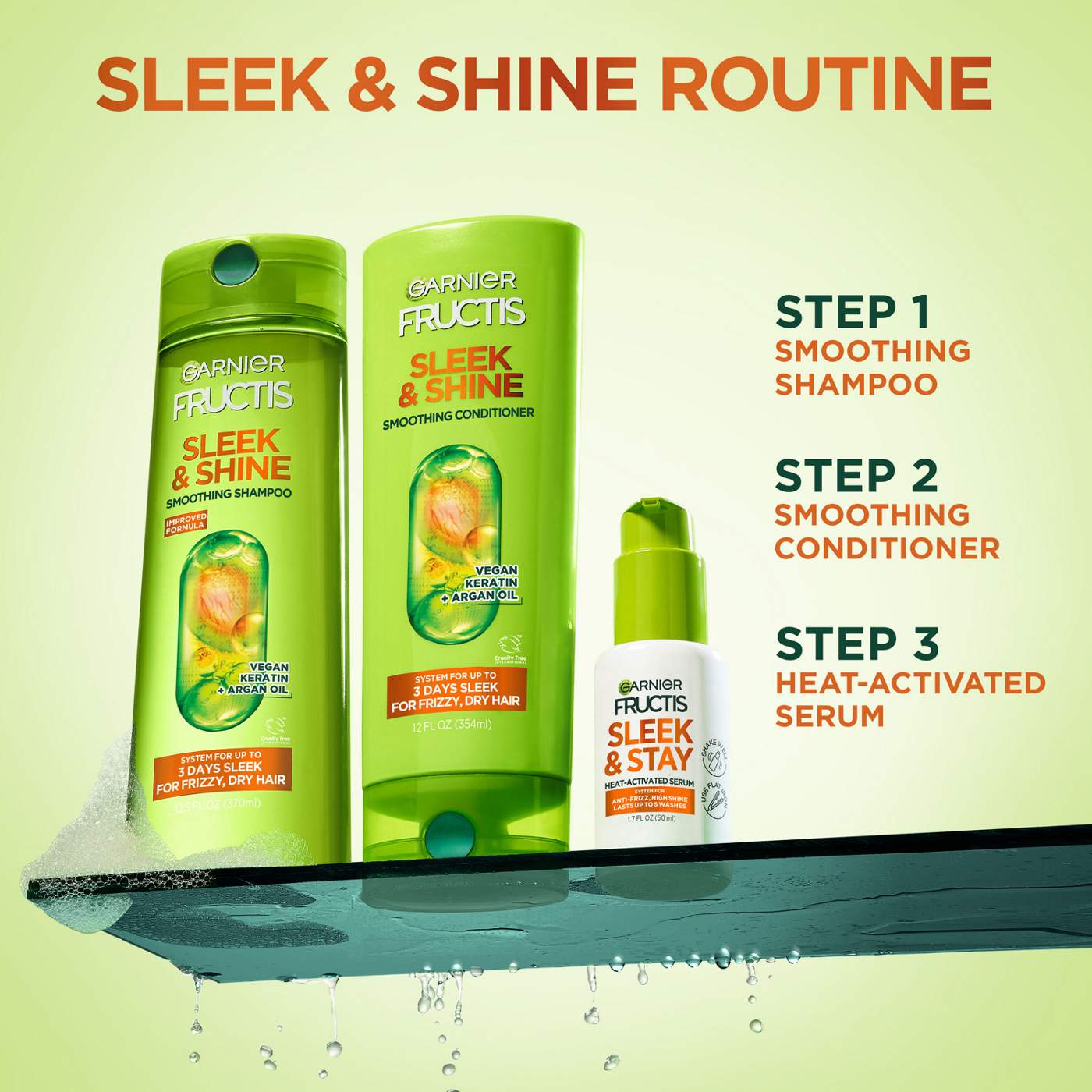 Fructis Sleek & Stay Sleek & Stay Leave-In Serum; image 2 of 6
