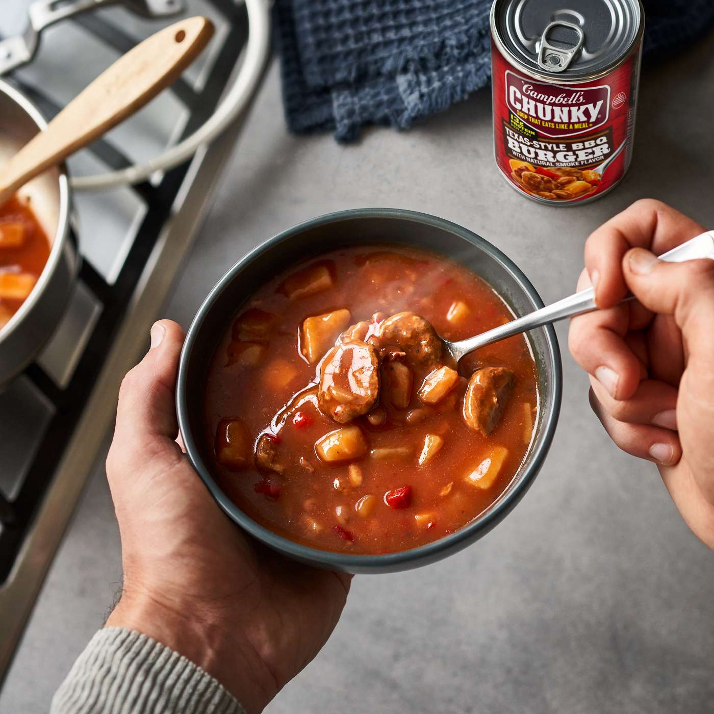 Campbell's Chunky Texas-Style BBQ Burger Soup; image 4 of 10