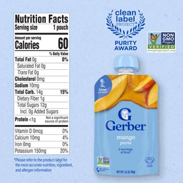 Gerber Natural for Baby Food Pouch - Mango