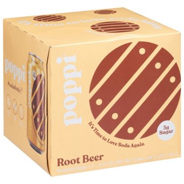 poppi Prebiotic Soda 4 pk Cans - Root Beer