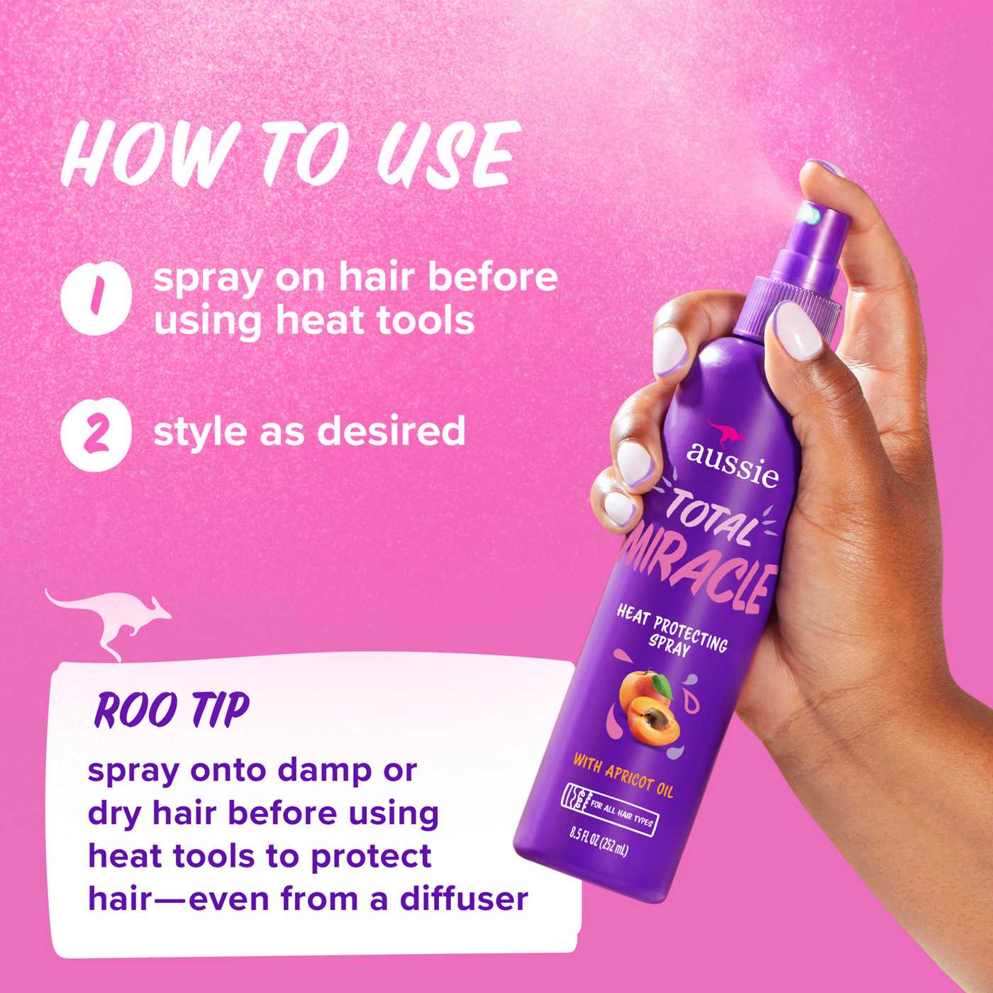 Aussie Total Miracle Heat Protecting Spray - All Hair Types; image 5 of 6