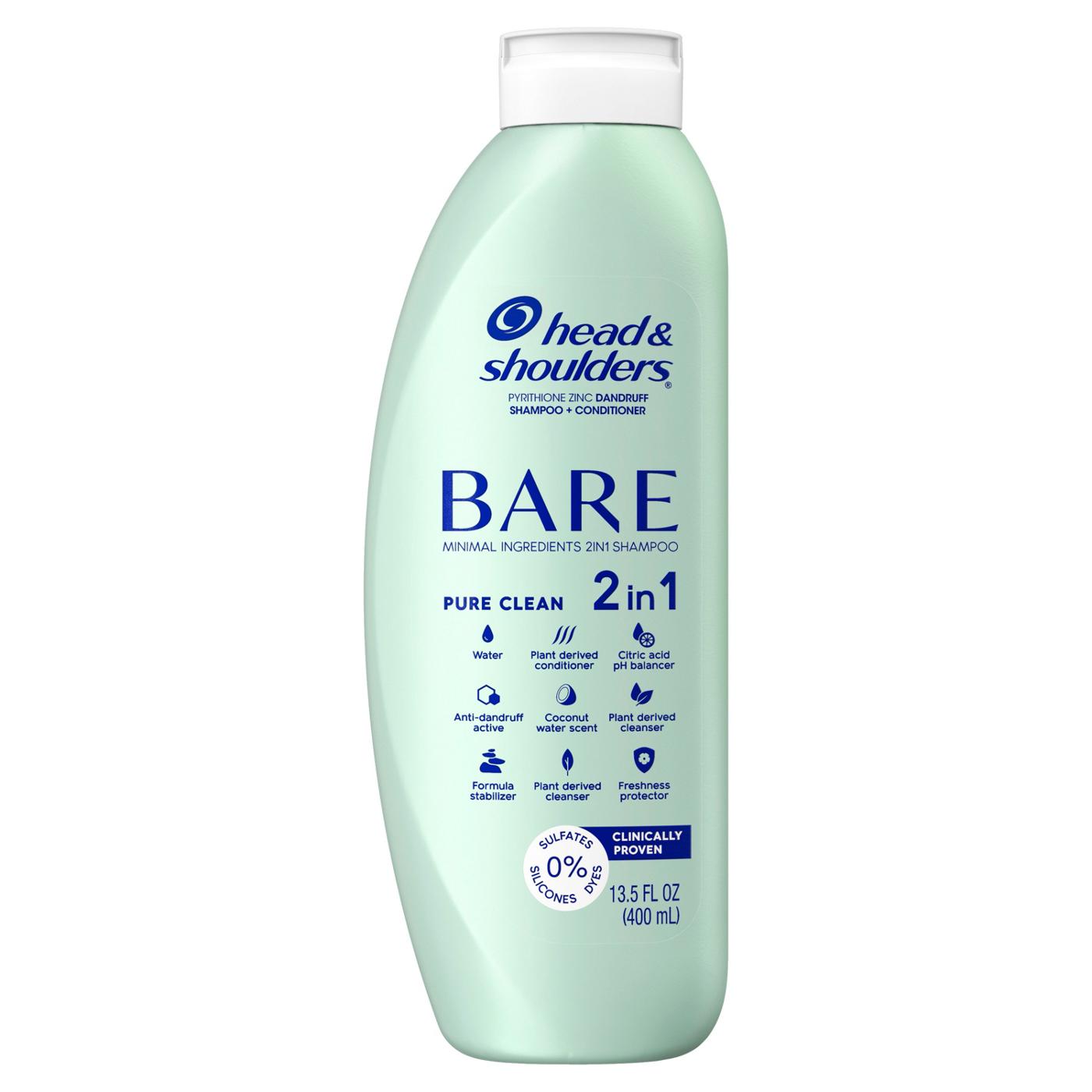 Head & Shoulders Bare 2-in-1 Pure Clean Dandruff Shampoo & Conditioner; image 3 of 10