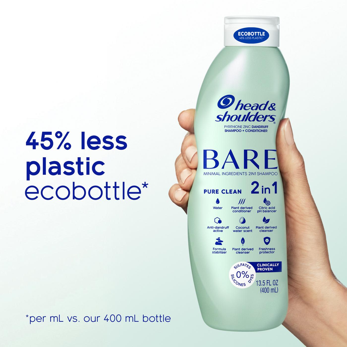 Head & Shoulders Bare 2-in-1 Pure Clean Dandruff Shampoo & Conditioner; image 7 of 10