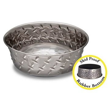 Loving Pets Diamond Plate Bowl 2 Quart Nonskid, each