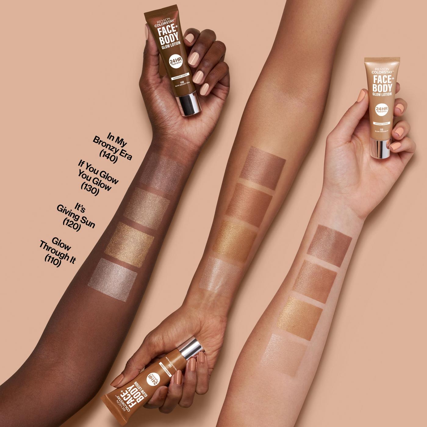 Revlon ColorStay Face + Body Glow Lotion - 120 It's Giving Sun; image 5 of 5
