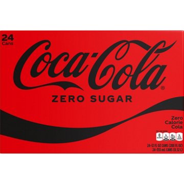 Coca-Cola Zero Sugar Soda Soft Drink 24 pk Cans, 12 oz