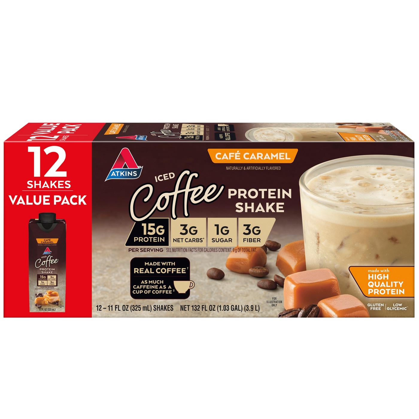 Atkins Iced Coffee 15g Protein Shake - Cafe Caramel; image 1 of 2