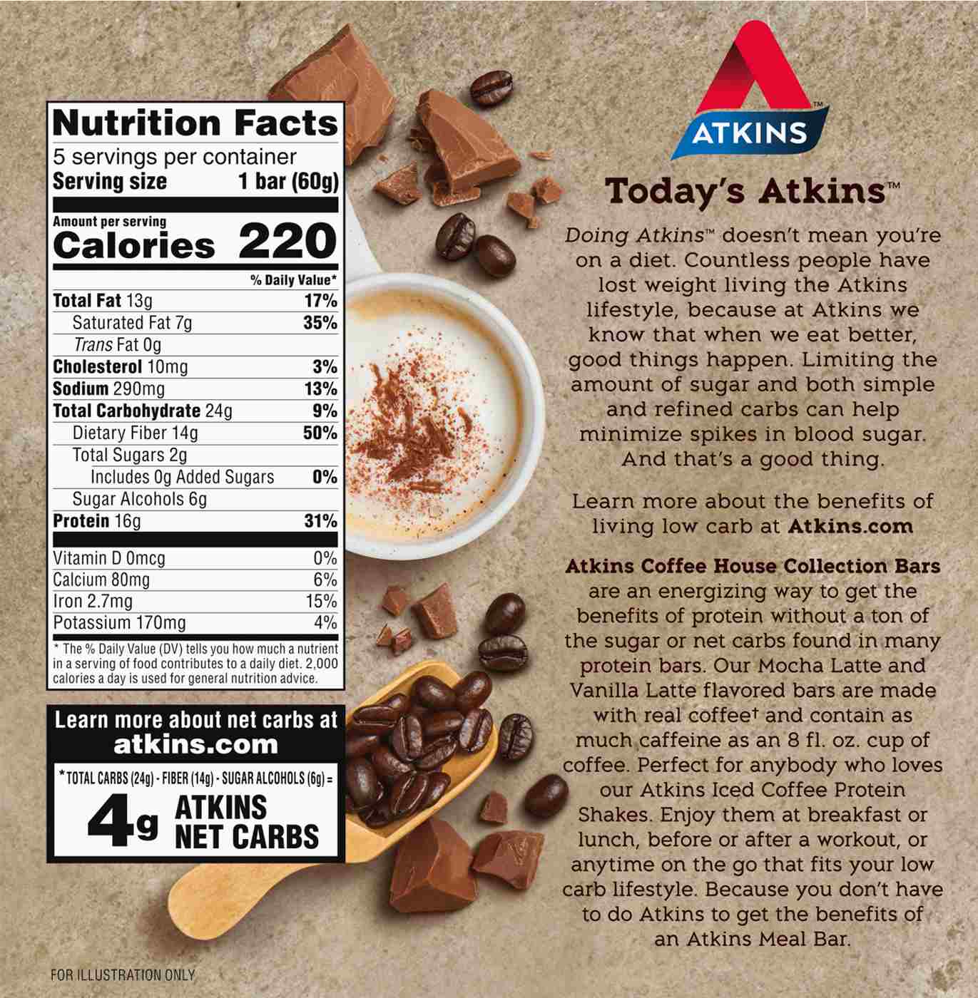 Atkins Coffee House Collection Bar - Mocha Latte; image 2 of 2