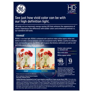 GE Reveal A19 60-Watt HD LED Light Bulbs, 4 pk