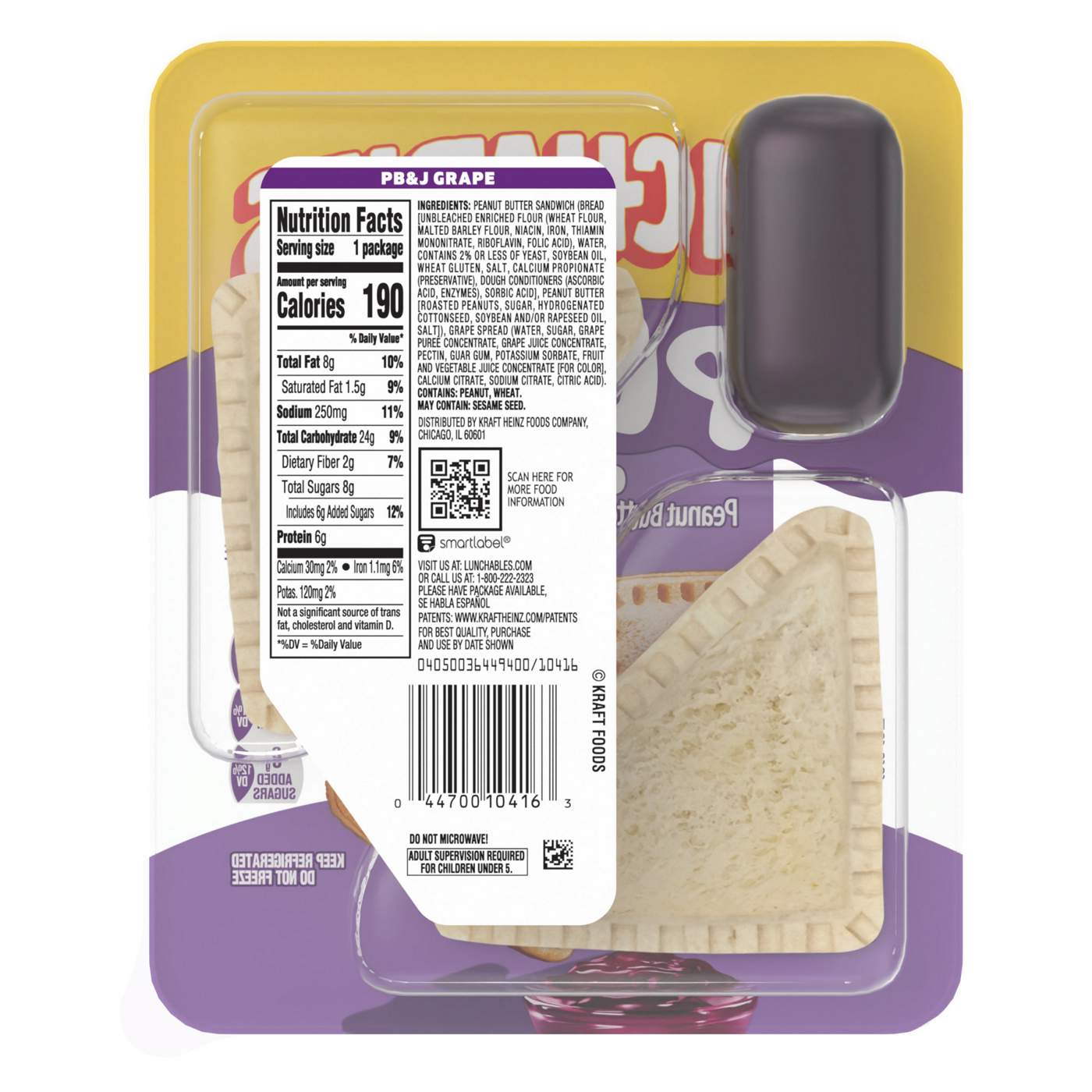 Lunchables Pb&J Peanut Butter Sandwich & Grape Dip, Pack; image 4 of 5