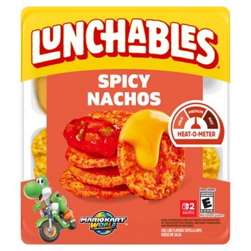 Lunchables Spicy Nachos With Chili Lime Flavored Tortilla Chips, Cheese Dip & Salsa, Pack, 4.4 oz