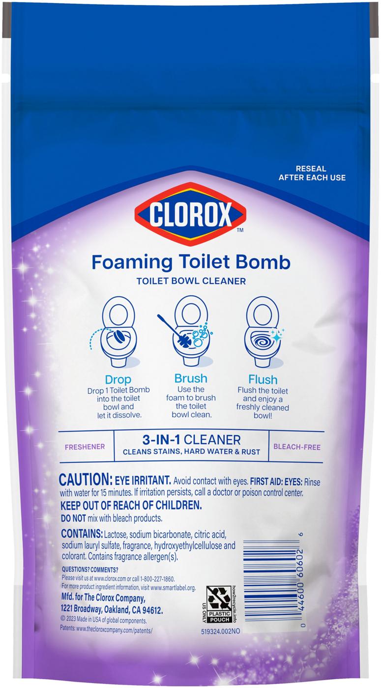 Clorox Foaming Toilet Bomb Bowl Cleaner - Lavender Clean; image 2 of 6