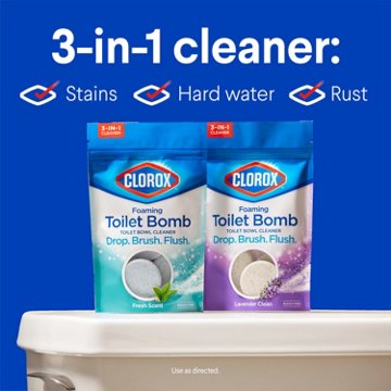Clorox Foaming Toilet Bomb Bowl Cleaner - Lavender Clean, 5 ct