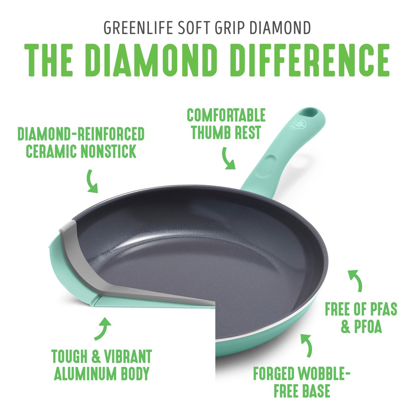 GreenLife Diamond Collection Soft Grip Pro Cookware Set - Turquoise; image 3 of 9