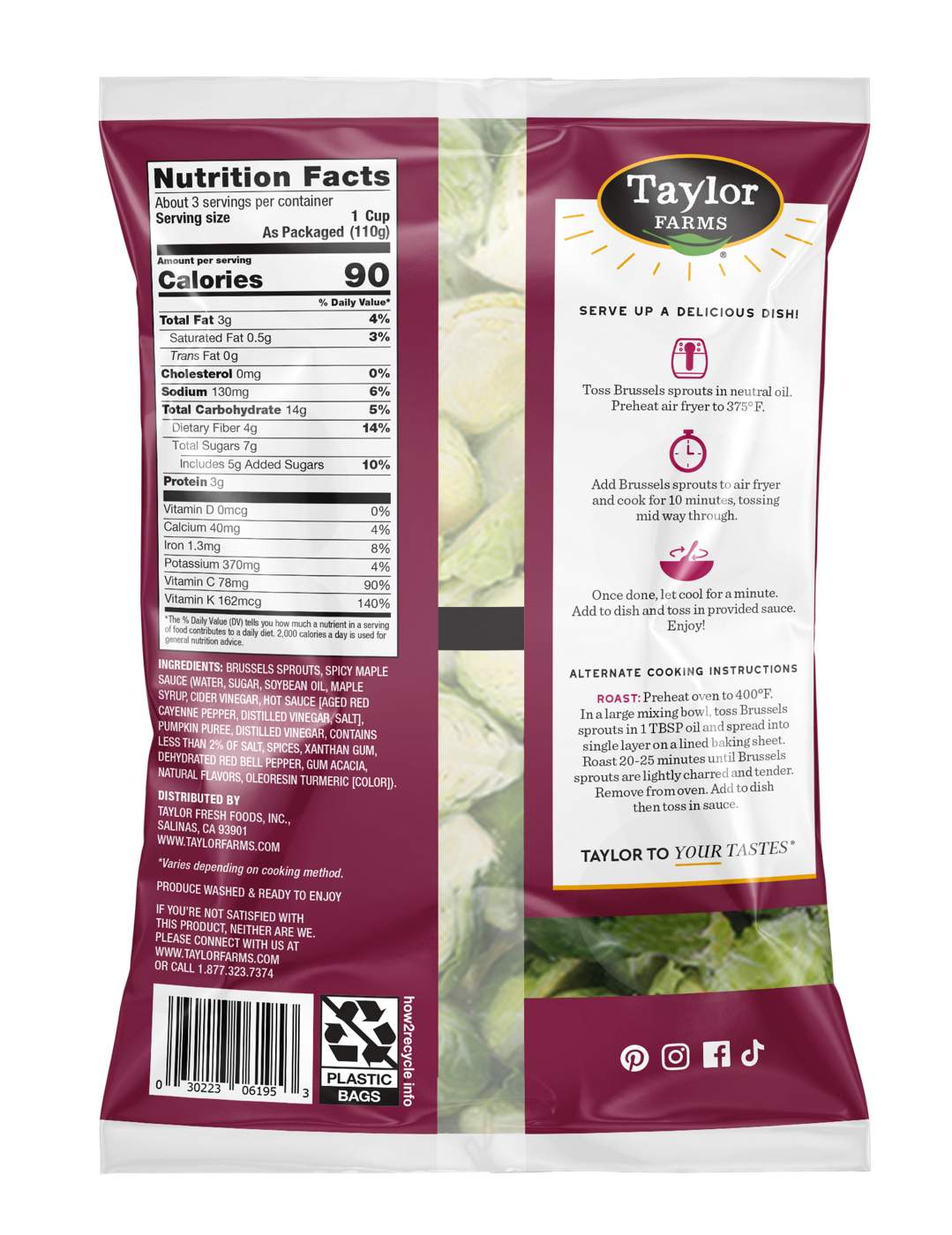 Taylor Farms Spicy Maple Brussels Air Fry Kit; image 2 of 5