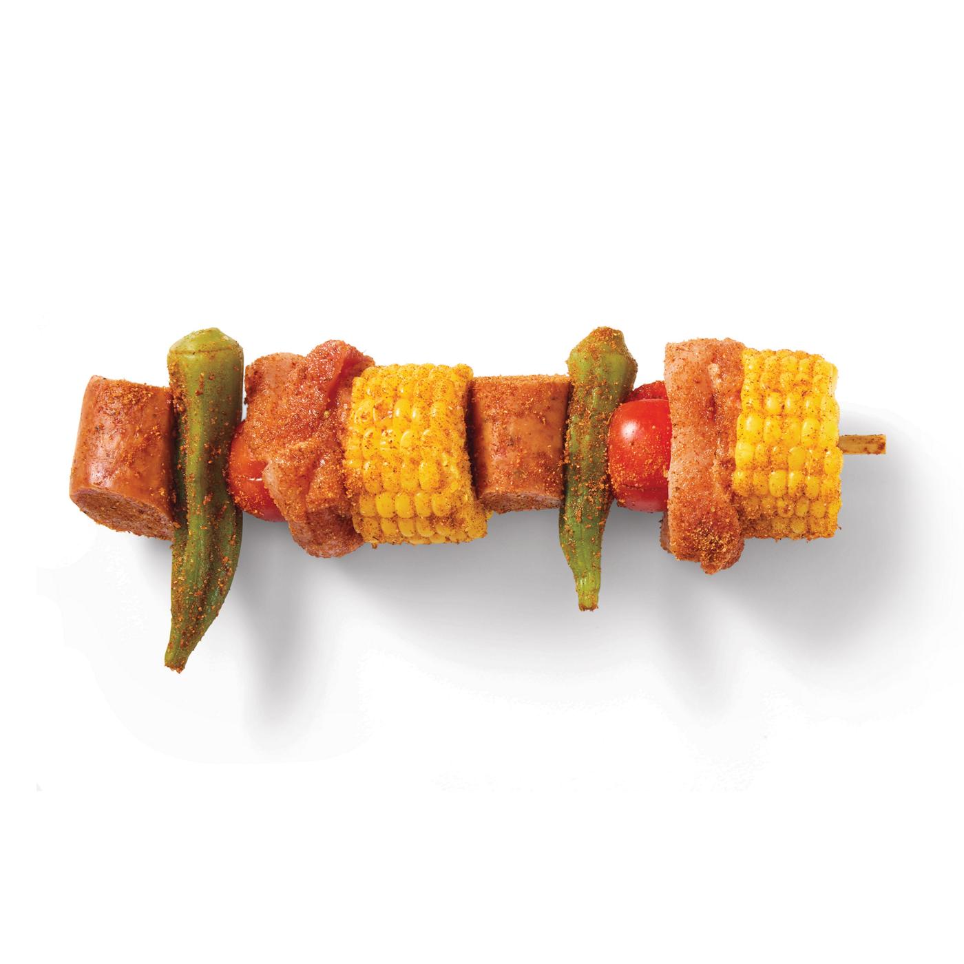 H-E-B Meat Market Seasoned Chicken Thigh & Sausage Kabob – Cajun-Style; image 1 of 3