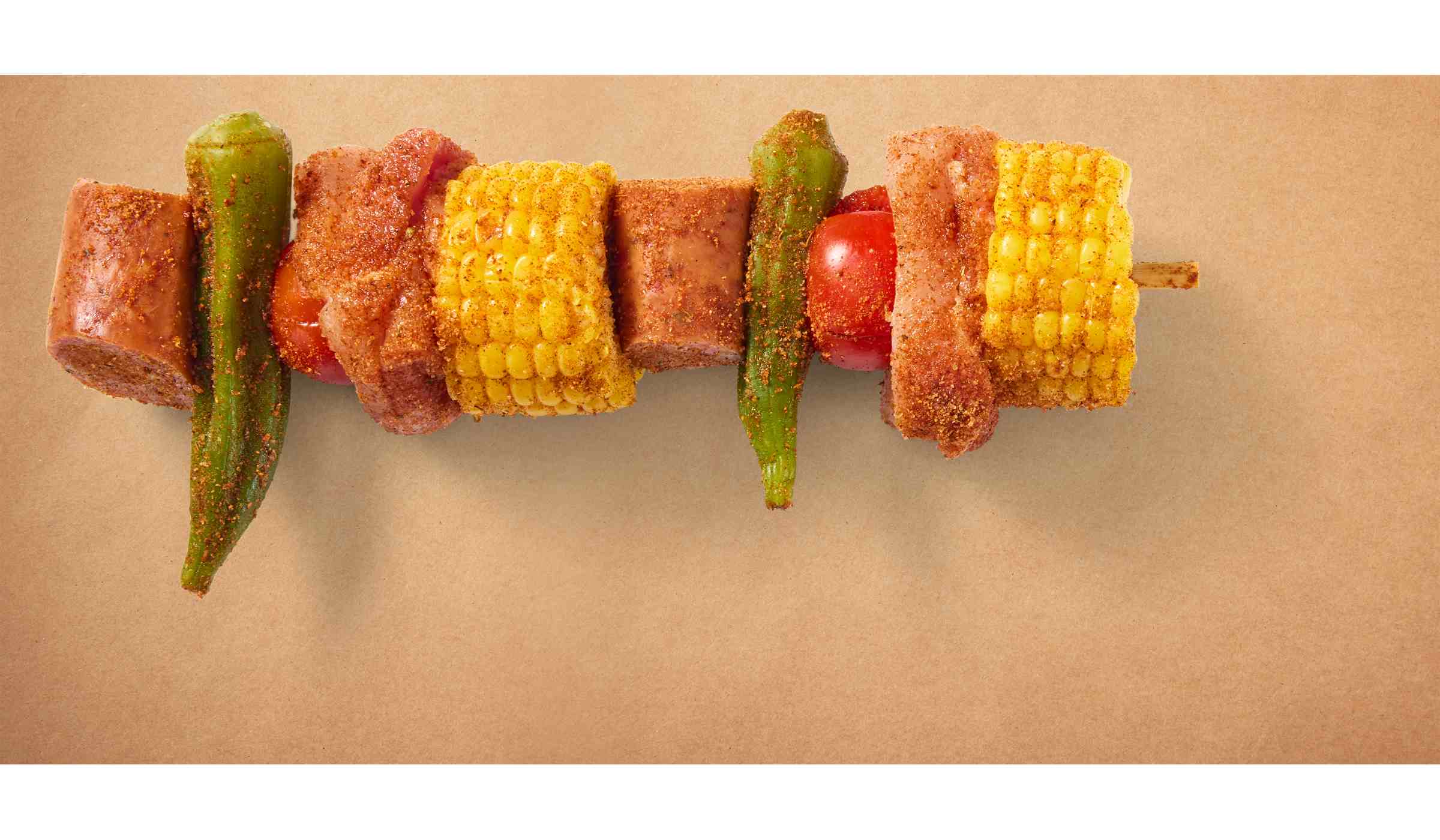 H-E-B Meat Market Seasoned Chicken Thigh & Sausage Kabob – Cajun-Style; image 3 of 3