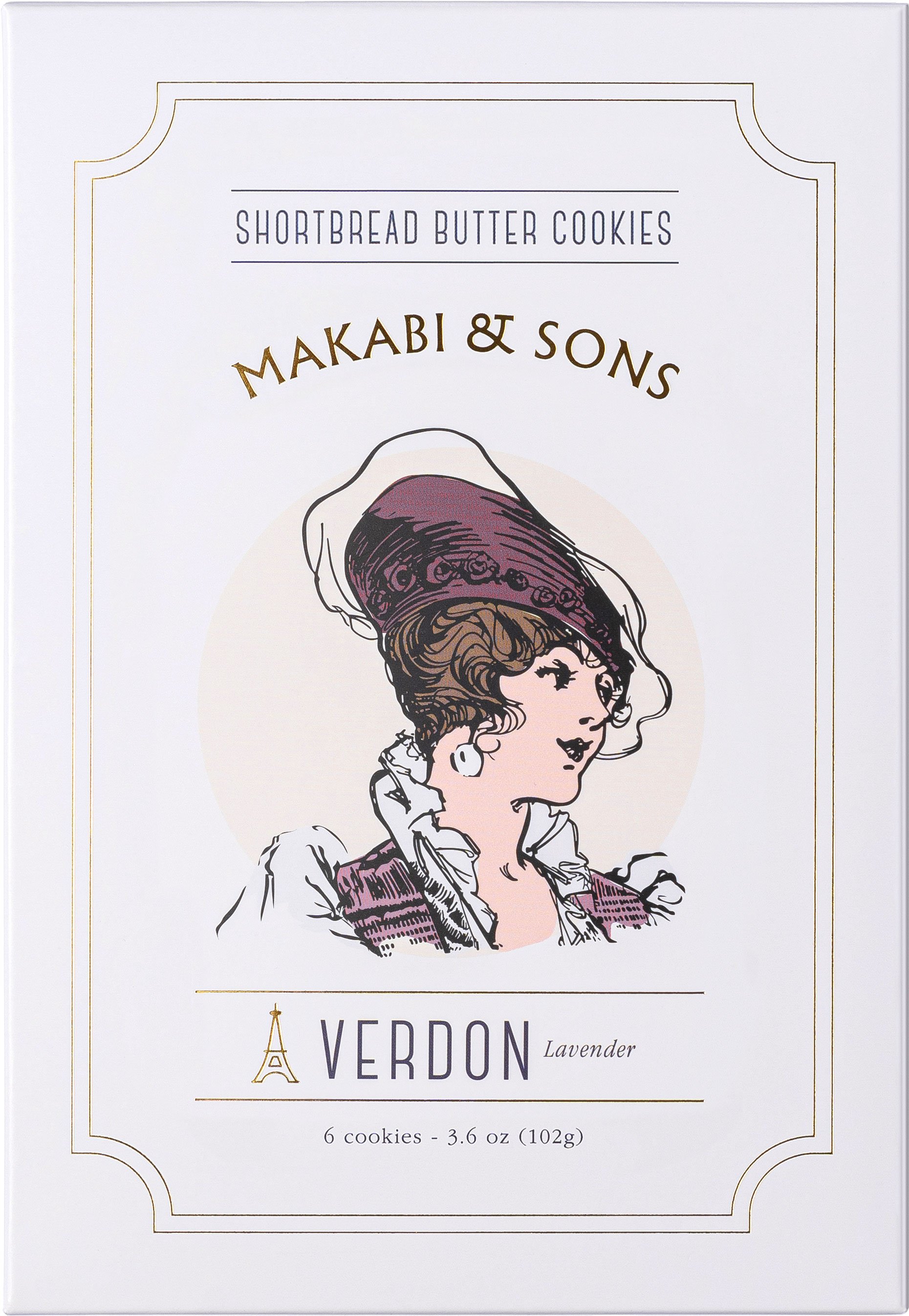 Makabi & Sons Verdon Lavender Shortbread Butter Cookies, 3.6 oz