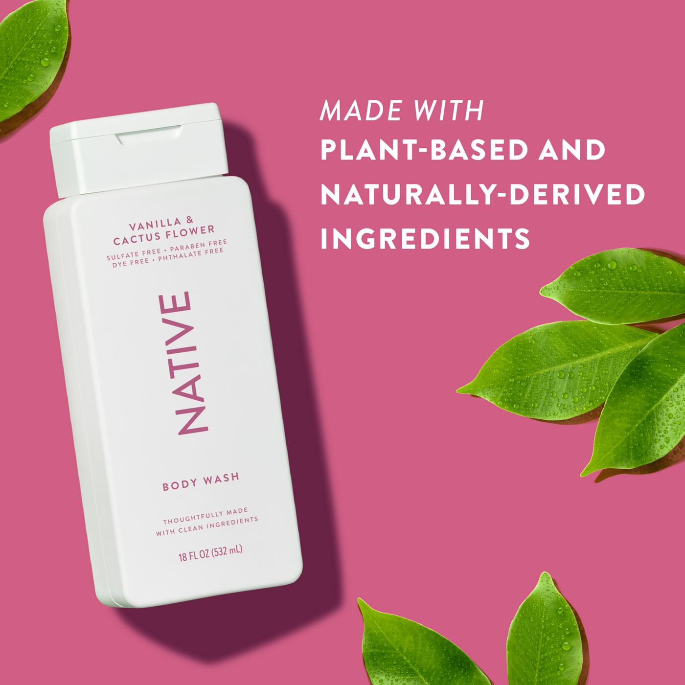 Native Body Wash - Vanilla & Cactus Flower, Sulfate Free; image 6 of 10