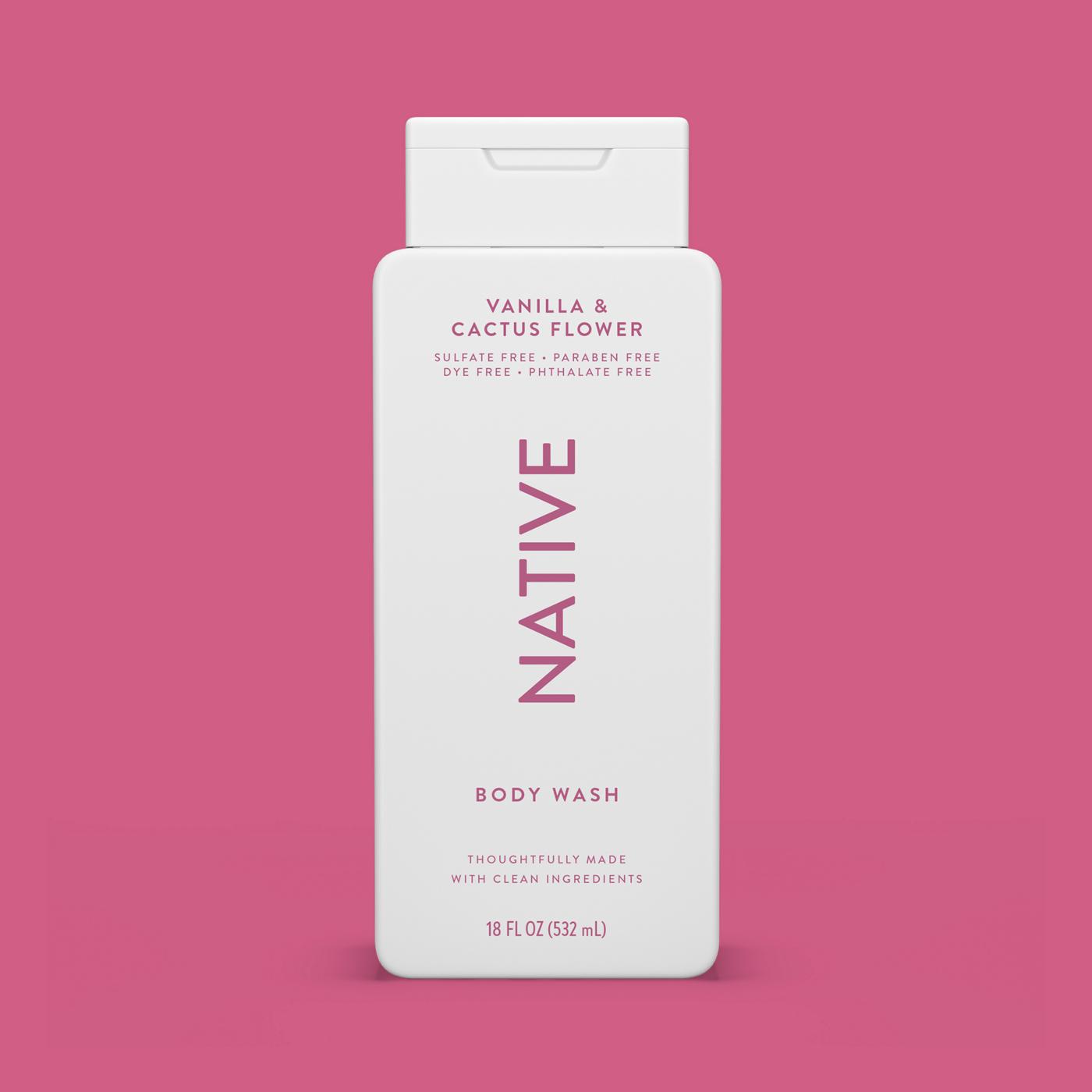 Native Body Wash - Vanilla & Cactus Flower, Sulfate Free; image 8 of 10