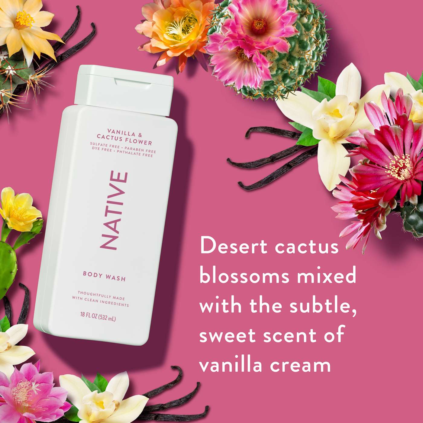 Native Body Wash - Vanilla & Cactus Flower, Sulfate Free; image 9 of 10