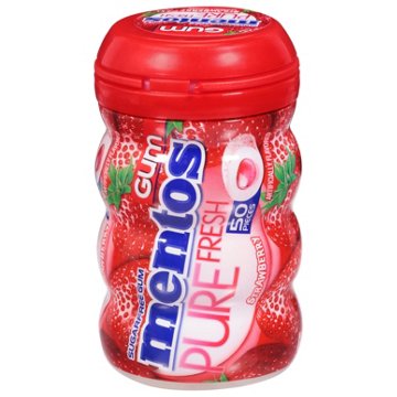 Mentos Pure Fresh Strawberry Sugar Free Gum, 50 pc