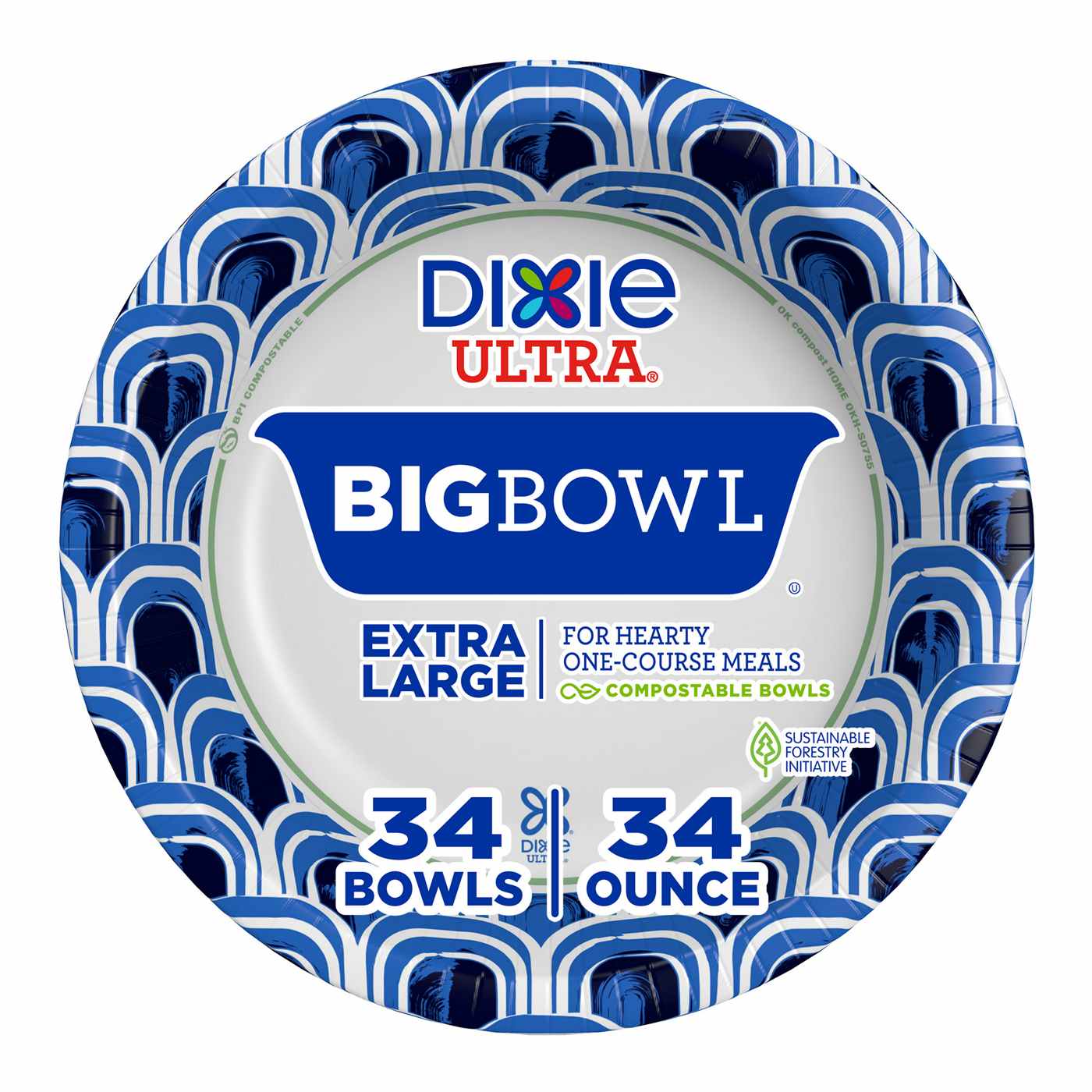 Dixie Ultra Compostable 34 oz Paper Bowls; image 1 of 7