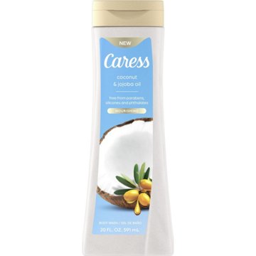 Caress Nourishing Body Wash - Coconut & Jojoba Oil, 20 oz