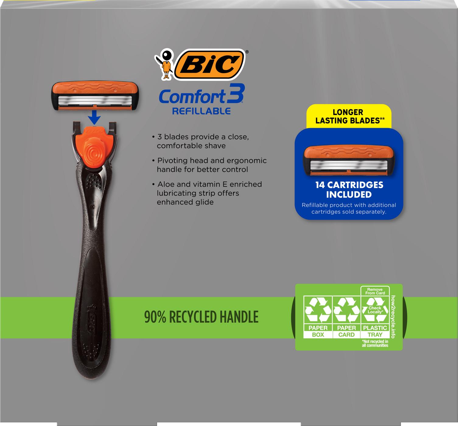 BIC Comfort 3 Refillable Razor & 14 Cartridges Gift Set; image 2 of 2