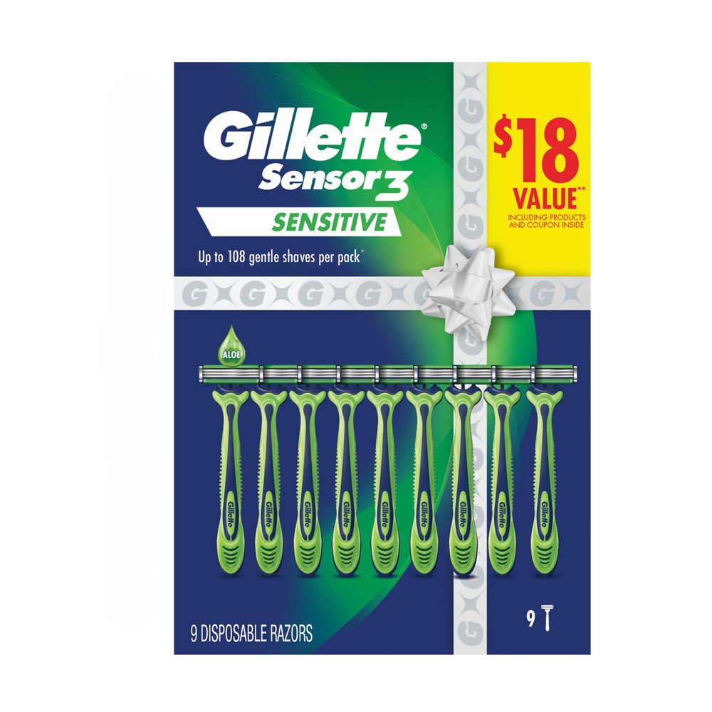 Gillette Sensor3 Sensitive Disposable Razor Gift Set - Shop Razors ...