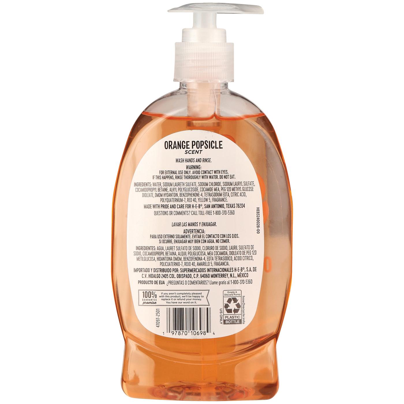 H-E-B Liquid Hand Soap - Orange Popsicle; image 2 of 2
