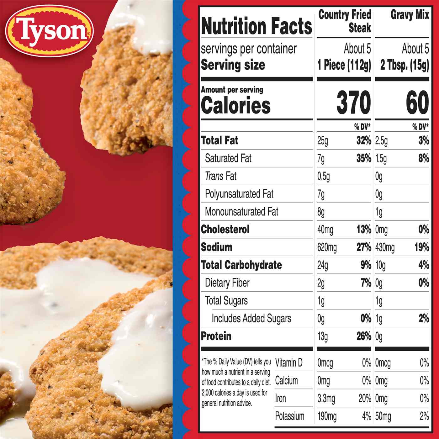 Tyson Frozen Country Fried Steaks with Gravy Mix; image 6 of 7