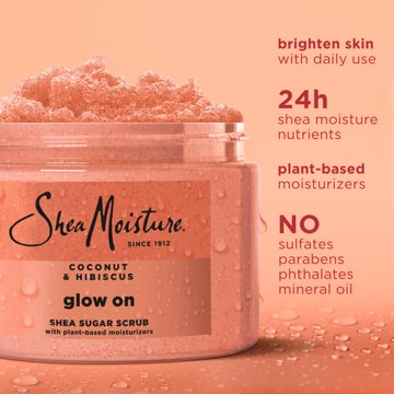 SheaMoisture Coconut & Hibiscus Glow On Sugar Scrub, 12 oz