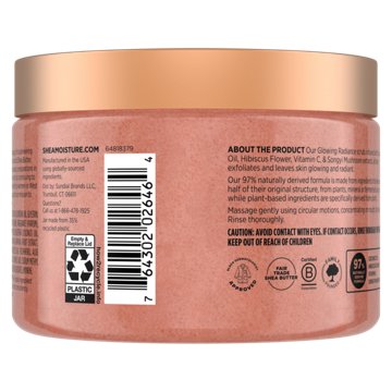 SheaMoisture Coconut & Hibiscus Glow On Sugar Scrub, 12 oz