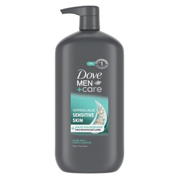 Dove Men+Care Sensitive Skin Body Wash - Oatmeal & Aloe, 30 oz