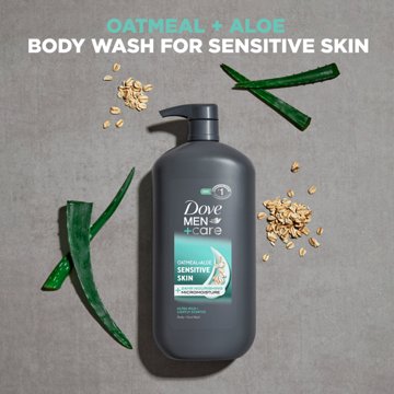Dove Men+Care Sensitive Skin Body Wash - Oatmeal & Aloe, 30 oz