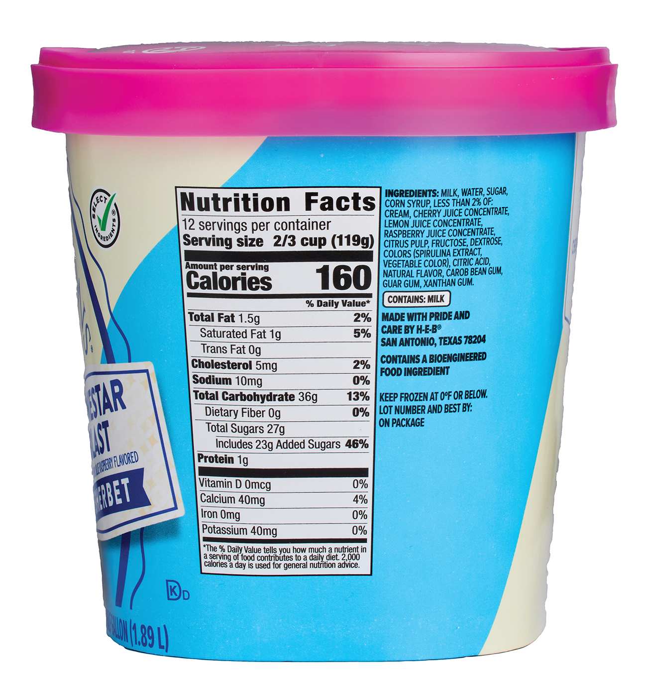 H-E-B Creamy Creations Lonestar Blast Sherbet; image 2 of 4