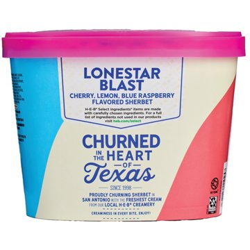 H-E-B Creamy Creations Lonestar Blast Sherbet, 1/2 gal