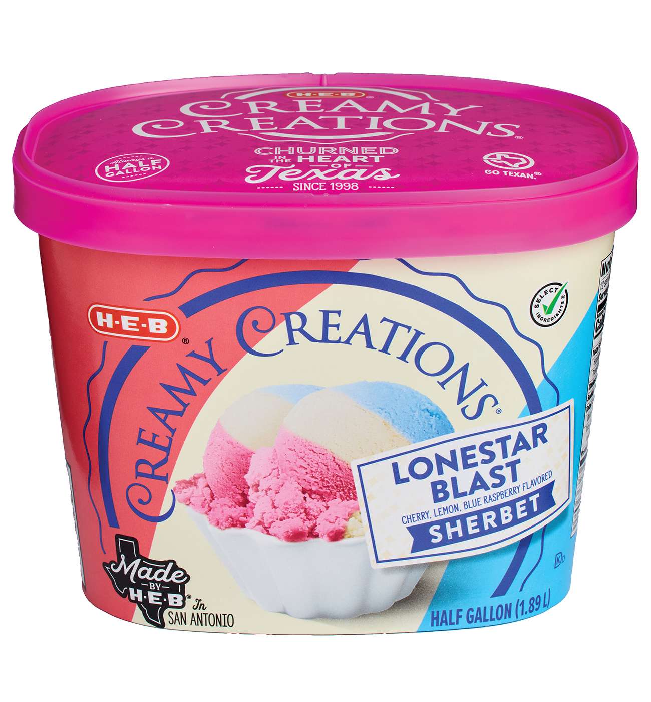 H-E-B Creamy Creations Lonestar Blast Sherbet; image 4 of 4