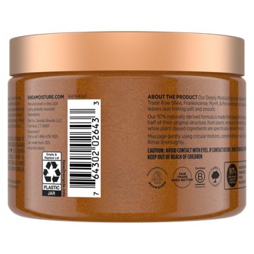 SheaMoisture Raw Shea Butter Deeply Moisturizing Sugar Scrub, 12 oz