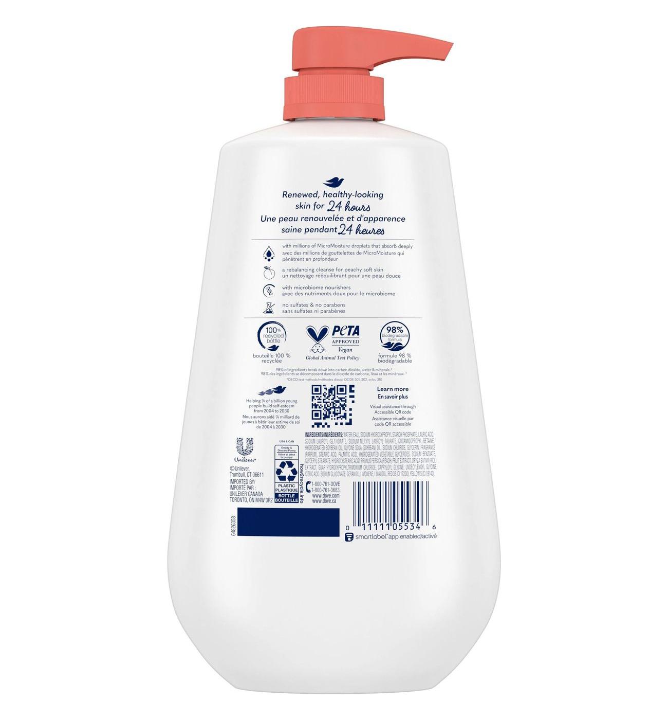 Dove Rebalancing Body Wash - White Peach & Rice Milk; image 4 of 4