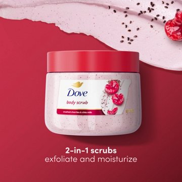 Dove Body Scrub - Crushed Cherries & Chia Milk
