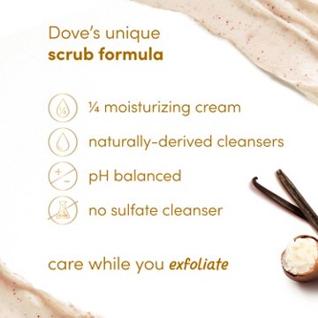 Dove Body Scrub - Vanilla Sugar & Shea Butter, 15 oz