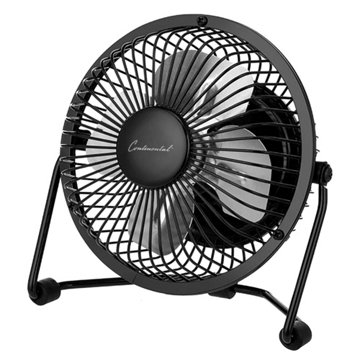 Continental USB Desk Fan - Black, 4"