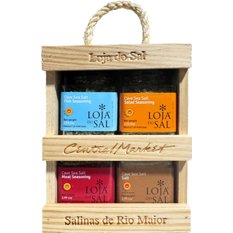 Loja do Sal Central Market Wood Box Salt Set, 4 ct | Central