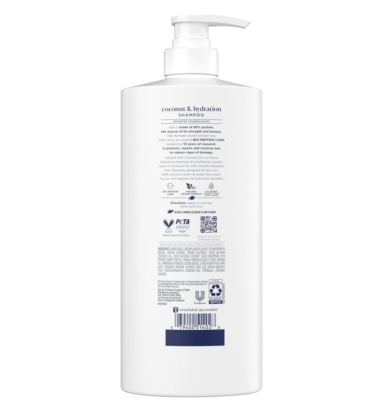 Dove Coconut & Hydration Damage Therapy Shampoo; image 2 of 2