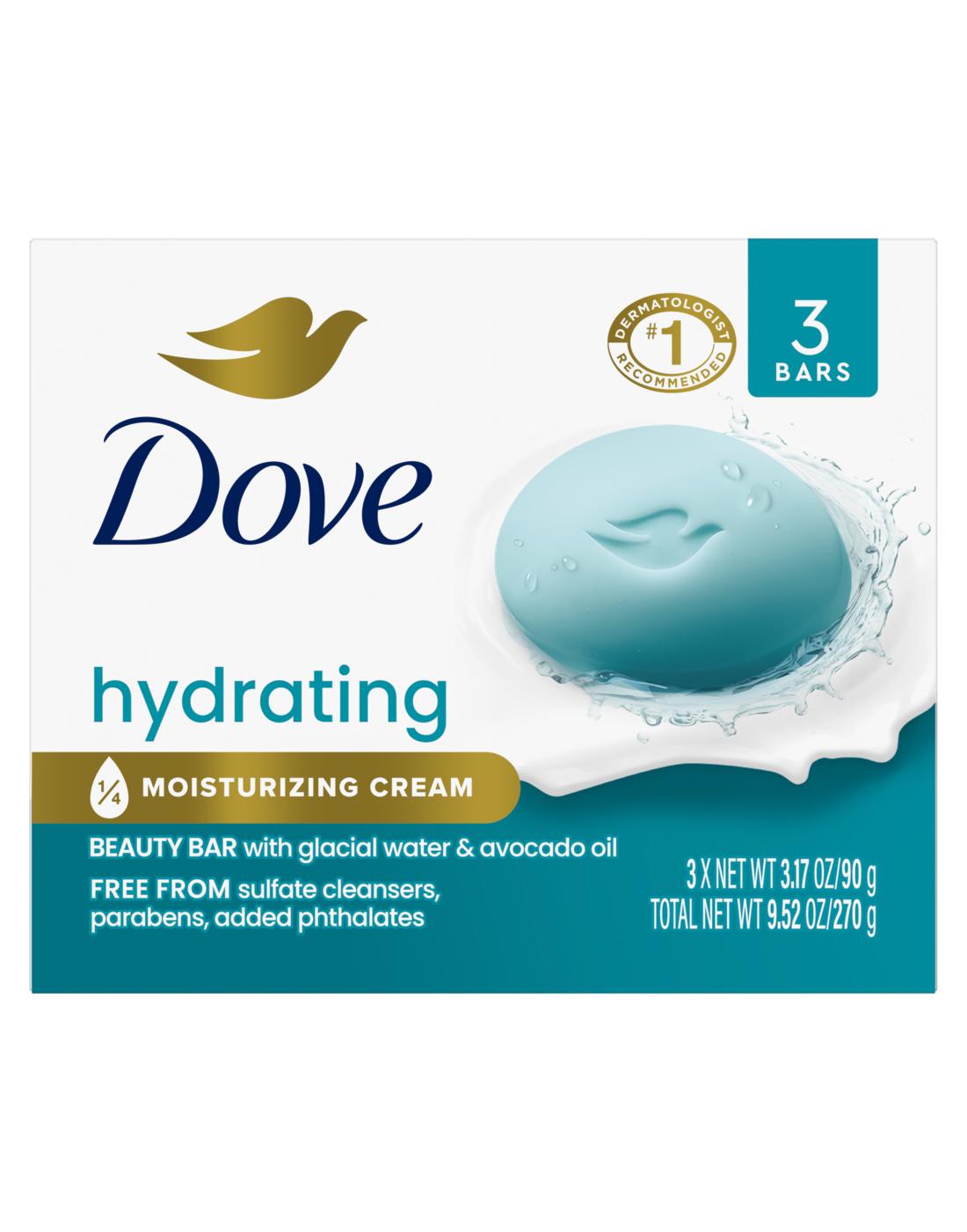 Dove Hydrating Beauty Bar Soap - Glacial Water & Avocado Oil; image 1 of 4